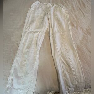 White linen pants